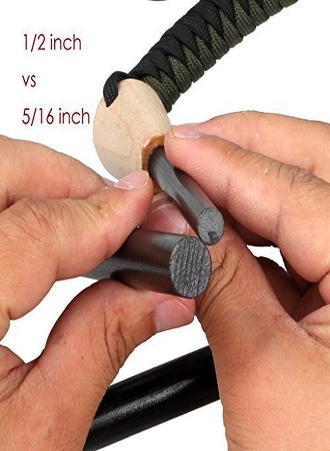 bayite Ferro Rods 1/2" X 5'' XL Survival Fire Starter Drilled Flint Steel Ferrocerium Rod with Toggl - Image 3